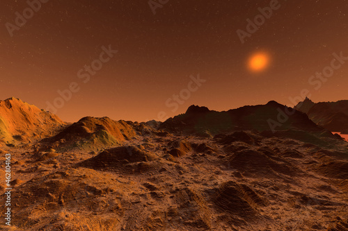 3D rendered Illustration of the surface of Planet Mars photo