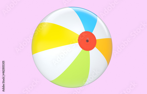 Free Download Single beach ball isolated on pink background - GFXLoad