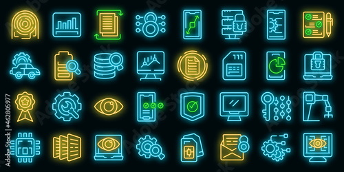 Technical overview icons set outline vector. Camera specification. Dual memory
