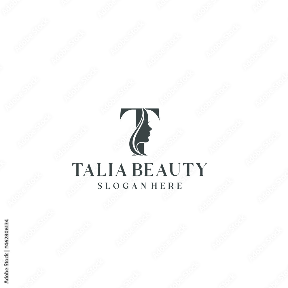 Letter T and Beauty Face logo concept ready for your brand Stock Vector ...