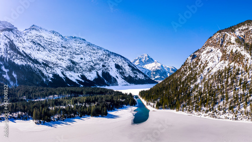 Wallpaper Mural Austria, Tirol, Ammergauer Alps, winter at Plansee Torontodigital.ca