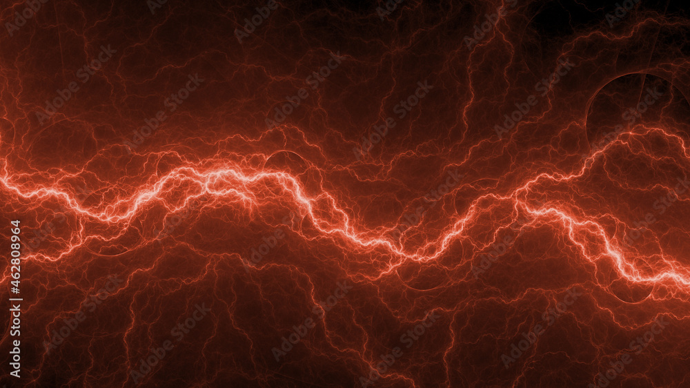 Burning plasma, electrical abstract background lightning