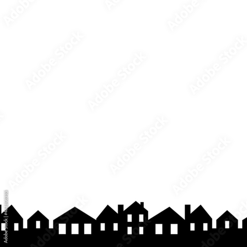 cityscape, vector icon, black silhouette on white background
