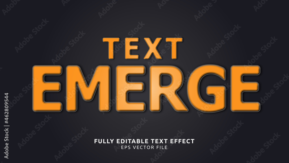 Emerge Orange Bold 3d Vector Editable Text Effect