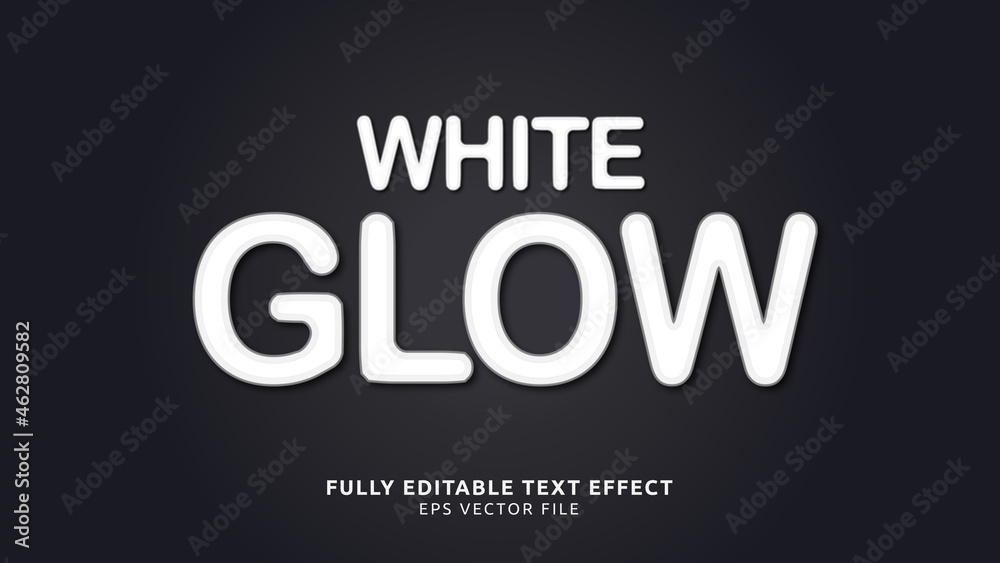 White Soft Glow v2 Vector Editable Text Effect 