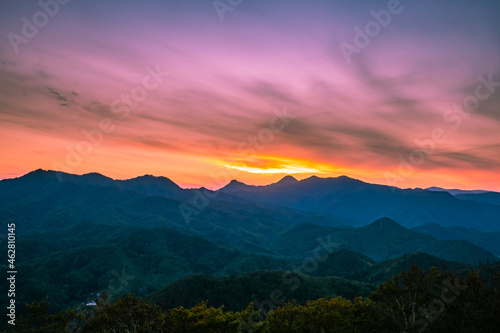 札幌のもいわ山からの夕焼け空