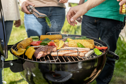 Close-up of a barbecue in garden photo