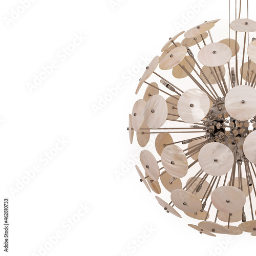 Fotografie decorative art sputnik style multi-bulb light on white background