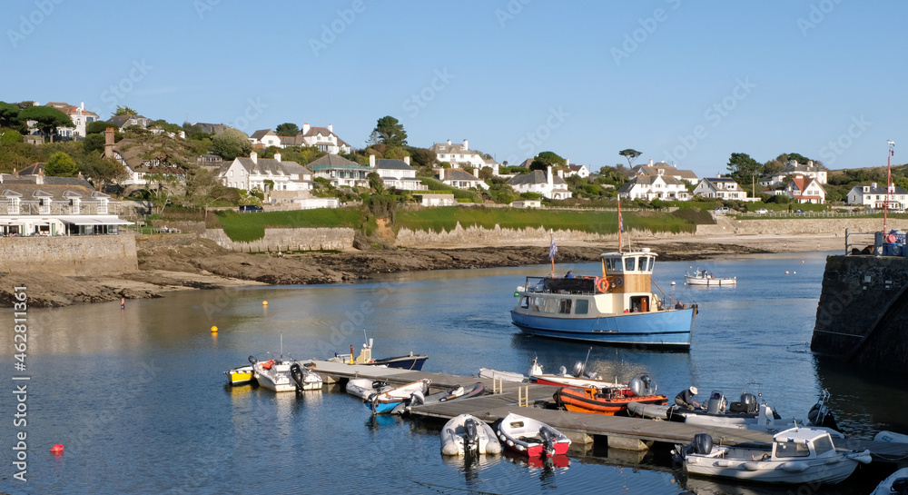 St Mawes Harbour and town , Cornwall, UK