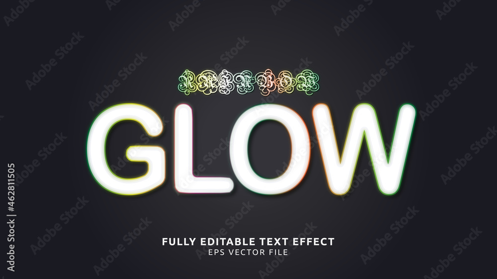 Rainbow Soft Glow Vector Editable Text Effect