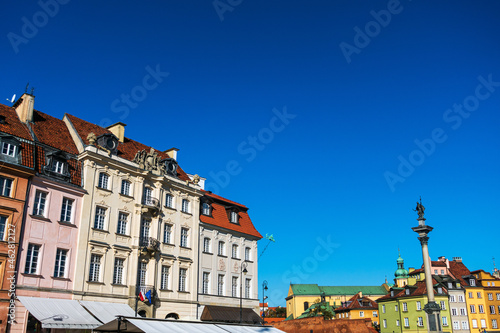Street view of Old Town Warsaw, Poland