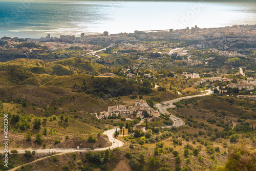 Spain, view from the white town of Mijas on the surrondings photo