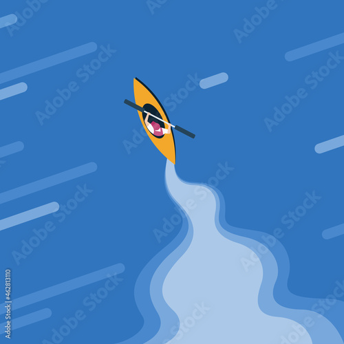 Person rowing a boat through the water