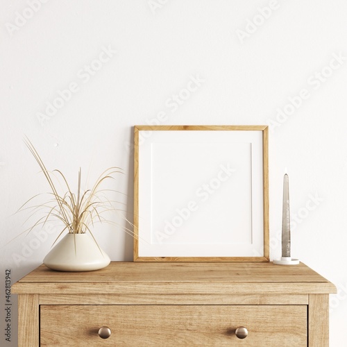 Boho Frame Mockup - Boho empty white frame