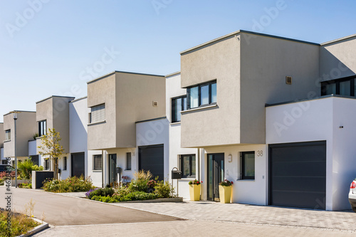 Germany, Bavaria, Neu-Ulm, Row of suburb houses photo