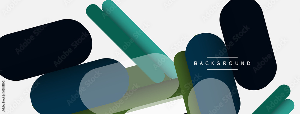 Overlapping round shapes and lines background. Vector illustration for wallpaper banner background or landing page