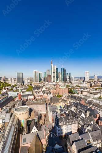 The Schirn Kunsthalle and buildings against clear blue sky in Frankfurt, Germany photo