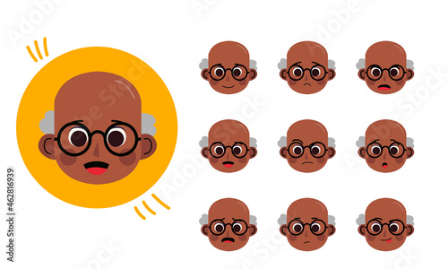 Old man. Human character for your scenes. Character ready for animation. Funny cartoon. The set for the character animation.