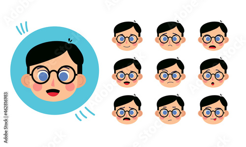 Boy. Human character for your scenes. Character ready for animation. Funny cartoon. The set for the character animation.