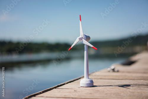 Model of a windwheel on a jetty photo