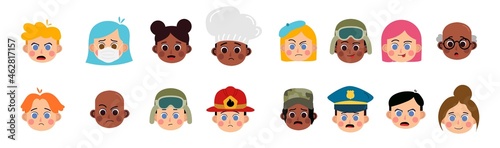 People characters for your scenes. Funny cartoon. The set for the character animation.