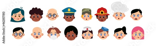People characters for your scenes. Funny cartoon. The set for the character animation.