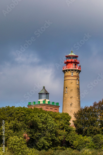 Wallpaper Mural Germany, Mecklenburg-West Pomerania, Ruegen Island, Cape Arkona, Lighthouses, Schinkel tower and round tower on cloudy day Torontodigital.ca