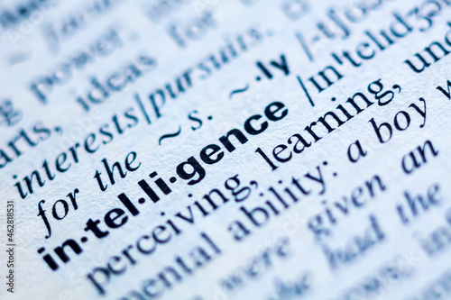 Keyword in a dictionary, intelligence photo