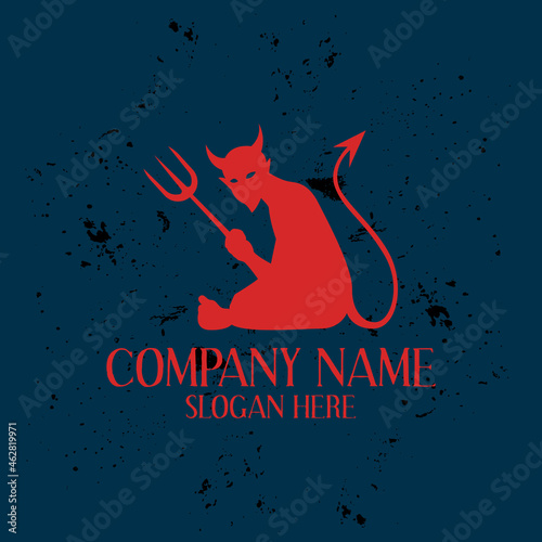 Silhouette logo of demon staring, this serious and spooky logo is suitable for companies engaged in the horror and supernatural things, can also be used for rock band logos.
