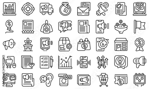 Promotion icons set outline vector. Price sale. Discount tag