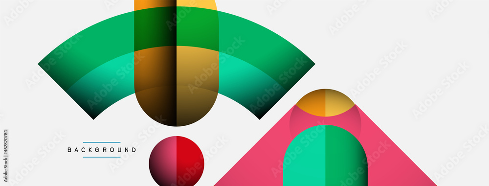 Geometric abstract background. Round shapes, circles, lines composition for wallpaper banner background or landing page Geometric abstract background. Round shapes, circles, lines composition for wallpaper banner background or landing page