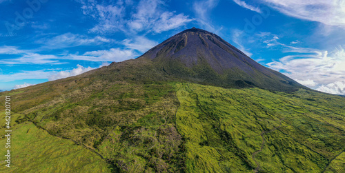 pico island azores volcano aerial drone view photo