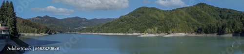 brugneto artificial lake dam liguria Italy panorama photo