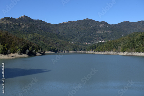 brugneto artificial lake dam liguria Italy panorama photo