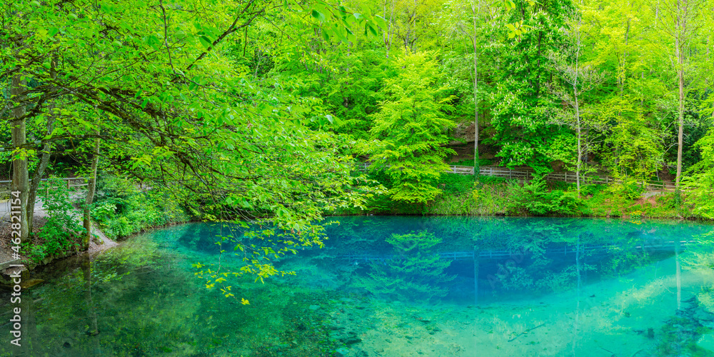 Germany, Swabian Jura, spring that serves as the source of the river Blau Germany, Swabian Jura, spring that serves as the source of the river Blau