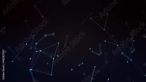 Wallpaper Mural Abstract digital connection moving dots and lines. Technology background. Motion transformation graphic. Pattern of future innovation technology. Network connection structure. 3d. Torontodigital.ca