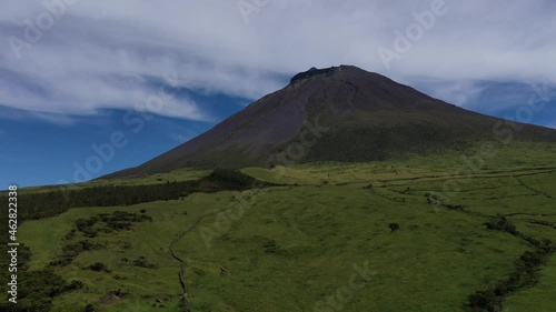 pico island azores volcano aerial drone view footage photo
