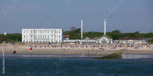 Germany, Lower Saxony, East Frisia, Norderney, West beach and Haus am Weststrand photo