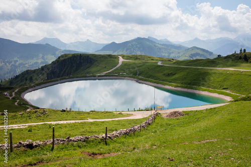 Austria, Tyrol, KitzbuhelerÔøΩAlps, Kitzbuheler Horn, mountain lake photo