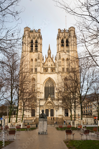 Belgium, Brussels, Cathedral of St. Michael and St. Gudula photo