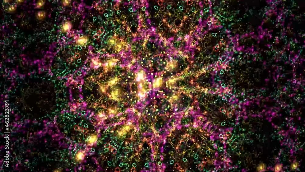 Abstract background. Kaleidoscope or fractal style abstract background, illusion, psychedelic concept idea, selective focus, noise effect