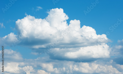 Clouds of different shapes in the summer sky
