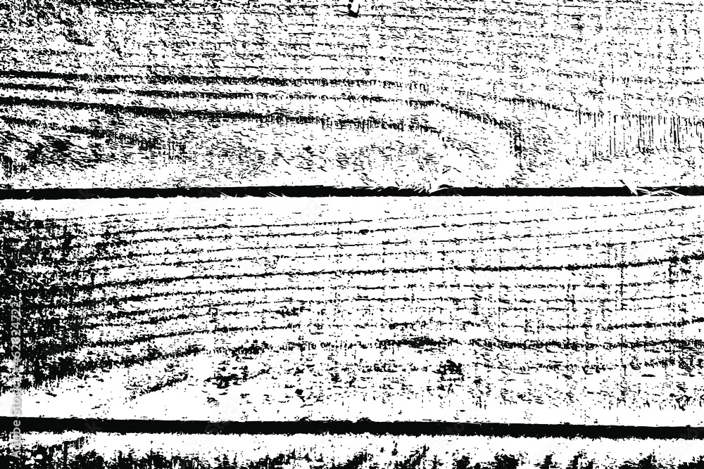 Grunge texture of the rough surface of old rough wooden boards. Vector illustration. Overlay template.