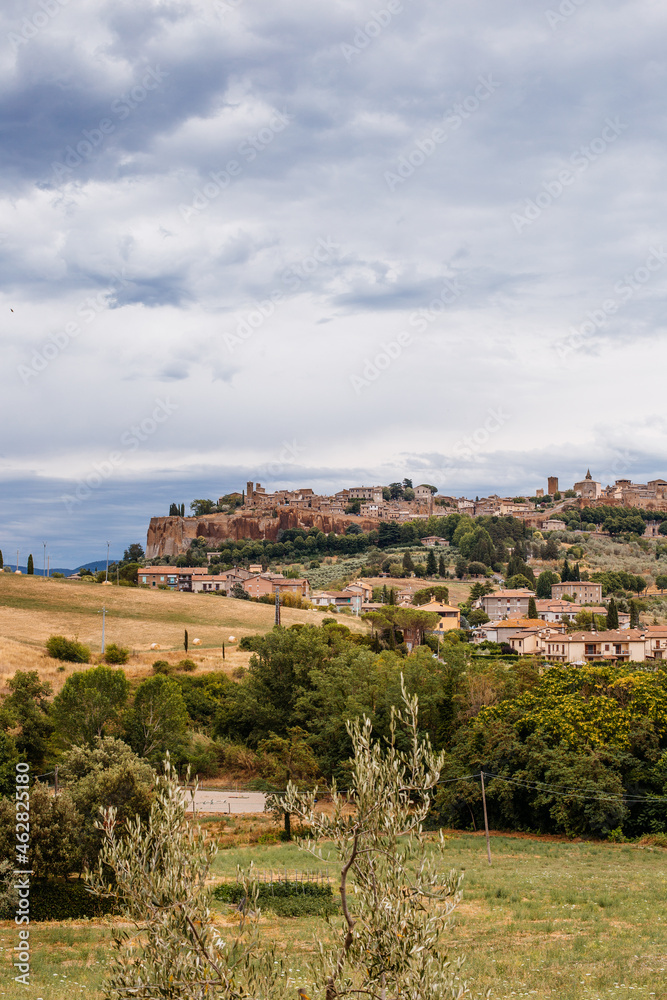 View at italian hills from Montepulciano city. Beuatiful panoramic landscape