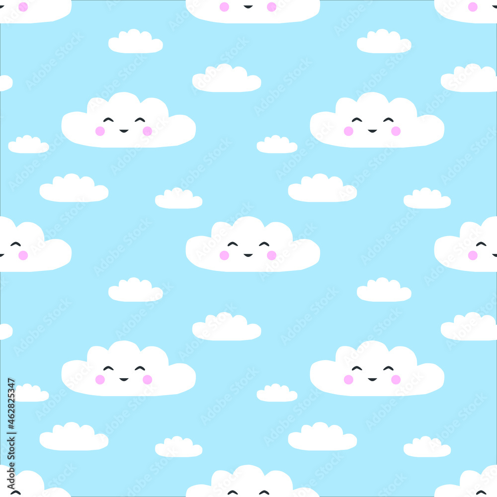 Seamless vector pattern with clouds