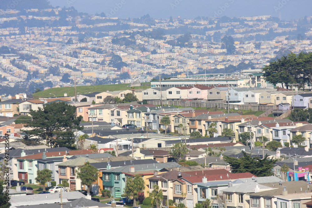 condensed view of houses in Daly City, San Francisco