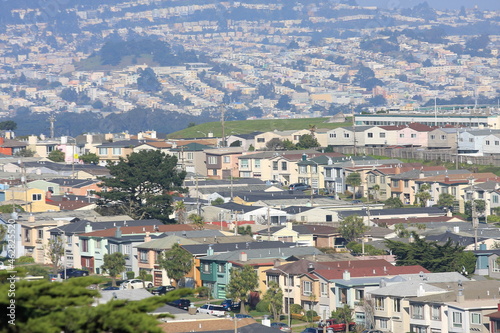 condensed view of houses in Daly City, San Francisco