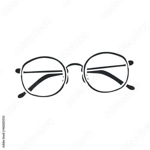 Glasses Icon Silhouette Illustration. View Accessory Vector Graphic Pictogram Symbol Clip Art. Doodle Sketch Black Sign.