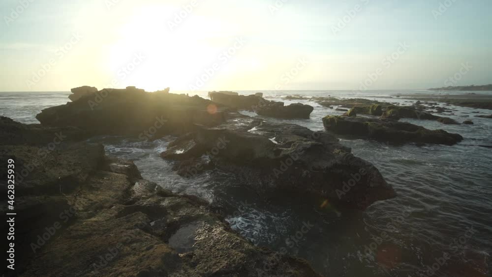 Beautiful Rocky Bali Mengening Cemagi Beach during Sunset Slow Motion Beautiful Rocky Bali Mengening Cemagi Beach during Sunset Slow Motion