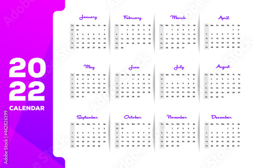 Pint to Violet Gradient 2022 Beautiful Modern landscape wall calendar